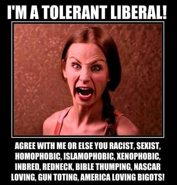 I’m a tolerant liberal!