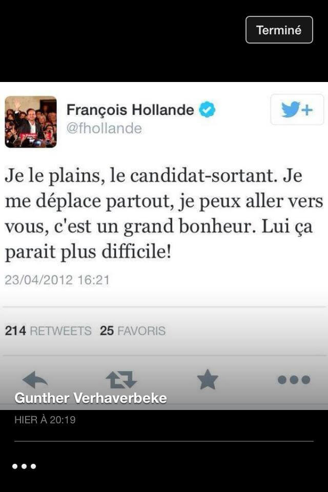 François Hollande plaint le candidat sortant